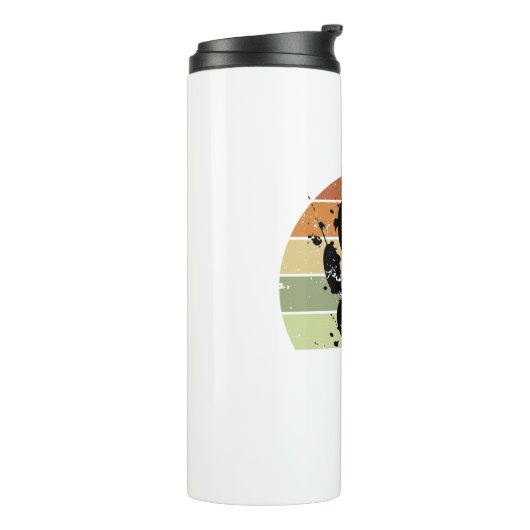 Verstoort verfspatter Dog Afdrukretro Zonneset Thermosbeker (Gedraaid links)