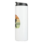 Verstoort verfspatter Dog Afdrukretro Zonneset Thermosbeker (Geroteerd rechts)