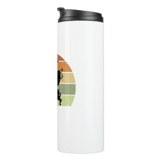 Verstoort verfspatter Dog Afdrukretro Zonneset Thermosbeker (Geroteerd rechts)