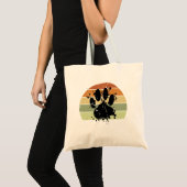 Verstoort verfspatter Dog Afdrukretro Zonneset Tote Bag (Voorkant (product))