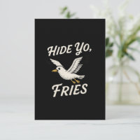 Verstop je friet meeuw strand humor bedankkaart