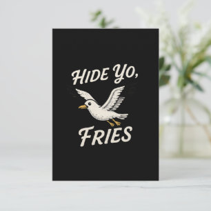Verstop je friet meeuw strand humor bedankkaart