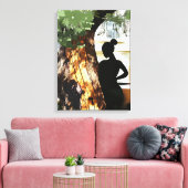 Verstoppen in de schaduw van een boom canvas afdruk (Insitu (Woonkamer))