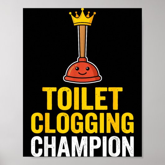 Verstoppend toilet Chamon Grappige toiletstopper C Poster (Voorkant)