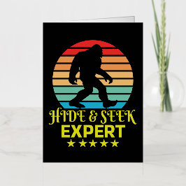 Verstoppertje Expert Bigfoot Grappig Folie Wenskaart