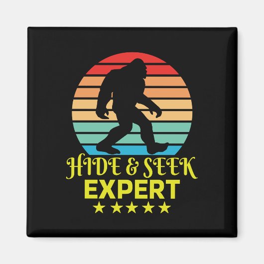 Verstoppertje Expert Bigfoot Grappig Magneet (Voorkant)