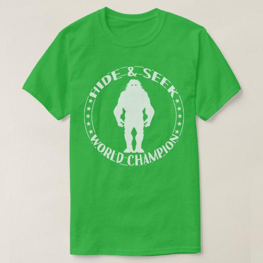 Verstoppertje Kampioen Bigfoot T-shirt (Design voorkant)