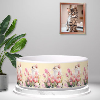 Verstoppertje Kitty Roze Bloemen Voerbakje