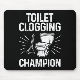 Verstopping Toilet Chamon Grappige Grafische Toile Muismat