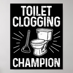 Verstopping Toilet Chamon Grappige Grafische Toile Poster