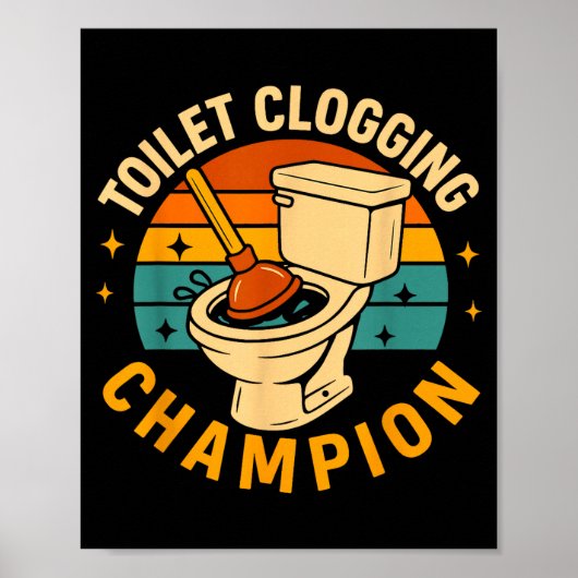 Verstopping van het toilet Chamon Grappige badkame Poster (Voorkant)