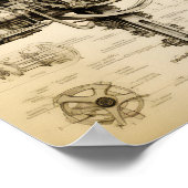 verstopte blauwdruk voor machine poster (Hoek)