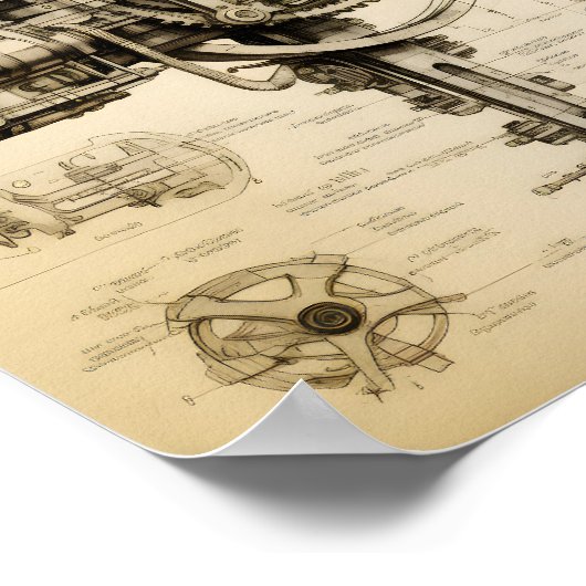 verstopte blauwdruk voor machine poster (Hoek)