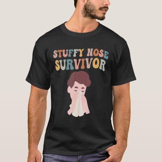Verstopte neus overlevende Retro grappige spreuk m T-shirt (Voorkant)