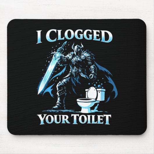 Verstopte wc grappige alpha wolf meme stom muismat (Voorkant)