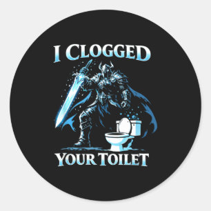 Verstopte wc grappige alpha wolf meme stom ronde sticker