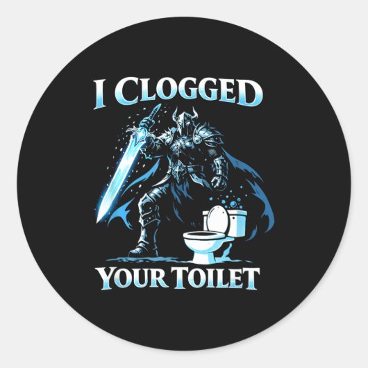 Verstopte wc grappige alpha wolf meme stom ronde sticker (Voorkant)
