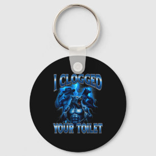 Verstopte wc grappige alpha wolf meme stom sleutelhanger