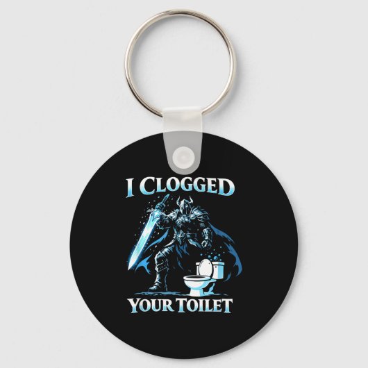 Verstopte wc grappige alpha wolf meme stom sleutelhanger (Voorkant)