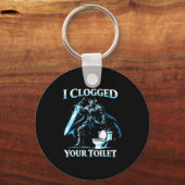 Verstopte wc grappige alpha wolf meme stom sleutelhanger (Voorkant)