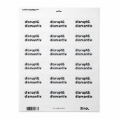 verstoren en ontmantelen etiket (Full Sheet)