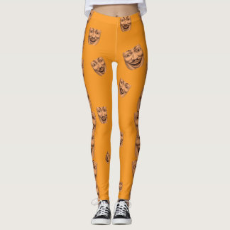 Verstorend grijnzend gezicht leggings