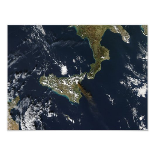 Verstoring van de Mt Etna op Sicilië Foto Afdruk (Voorkant)
