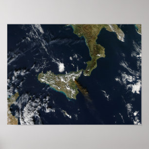 Verstoring van de Mt Etna op Sicilië Poster