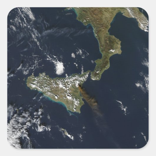 Verstoring van de Mt Etna op Sicilië Vierkante Sticker (Voorkant)