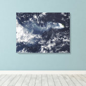 Verstoring van Piton de la Fournaise, Réunion Isla Canvas Afdruk (Insitu (Houten vloer))