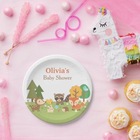 Verstrekking van Woodland Animal ThMED Baby shower Papieren Bordje (Feest)