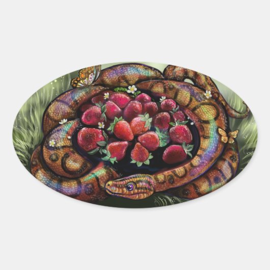 Verstrekte schatten ovale sticker (Voorkant)