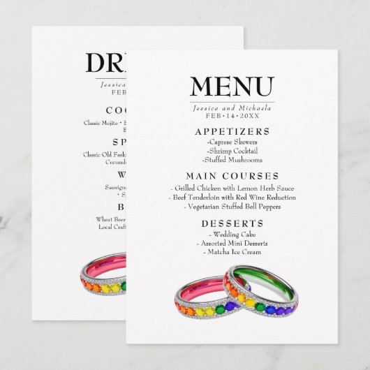 🌈 Verstrengeld in trots  Dubbelzijdige menu & dra (Voorkant / Achterkant)
