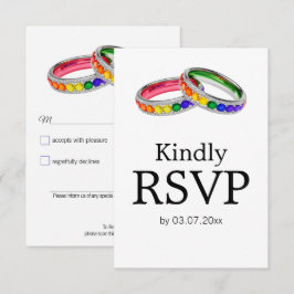 🌈 🐦 Verstrengeld in trots – Klassiek RSVP Kaartje