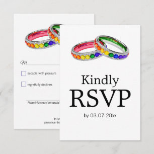 🌈 🐦 Verstrengeld in trots – Klassiek RSVP Kaartje