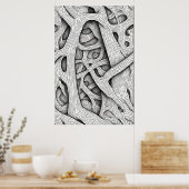 Verstrengeld organisch gaas: een vezelige abstract poster (Keuken)