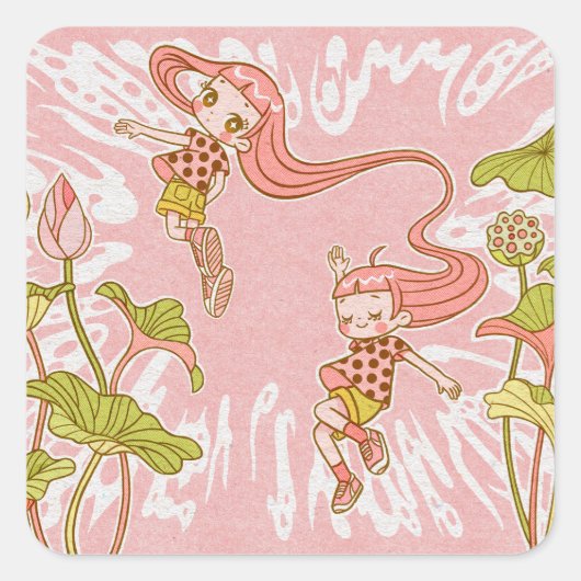 Verstrengeld universum vierkante sticker (Voorkant)