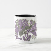 Verstrengelde Aestetic Birds TWArt 12-paarse Mok (Midden)