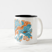Verstrengelde Aestetic Birds TWArt 12-pop Tweekleurige Koffiemok (Voorkant rechts)