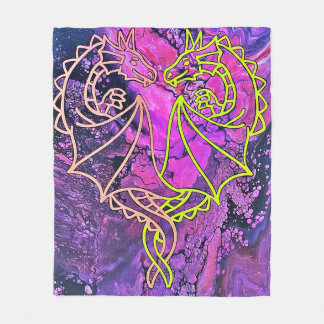 Verstrengelde draken fleece deken