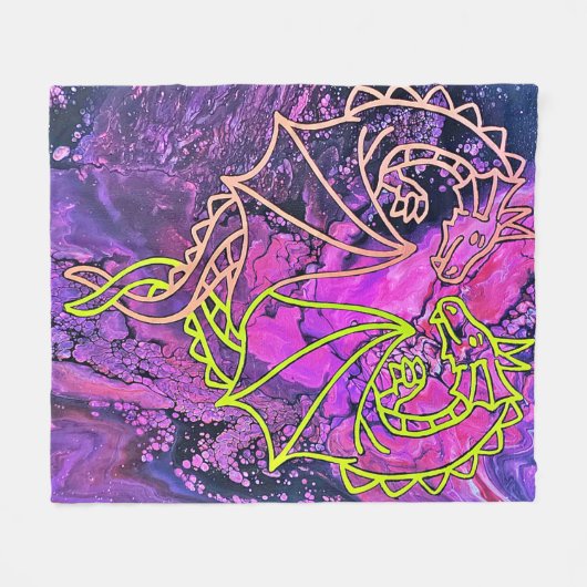 Verstrengelde draken fleece deken (Voorkant (Horizontaal))