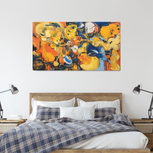 Verstrengelde energieën canvas afdruk (Insitu (Slaapkamer))