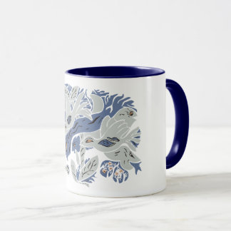Verstrengelde esthetische vogels TWArt 12-bluegray Mok