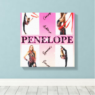 Verstrengelde Gymnastiek Roze 4 Fotoaanmoediging Canvas Afdruk