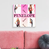 Verstrengelde Gymnastiek Roze 4 Fotoaanmoediging Canvas Afdruk (Insitu (Woonkamer))