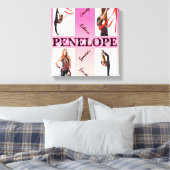 Verstrengelde Gymnastiek Roze 4 Fotoaanmoediging Canvas Afdruk (Insitu (Slaapkamer))