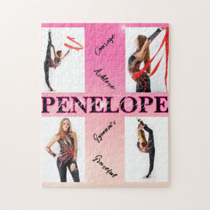 Verstrengelde Gymnastiek Roze 4 Fotoaanmoediging Legpuzzel