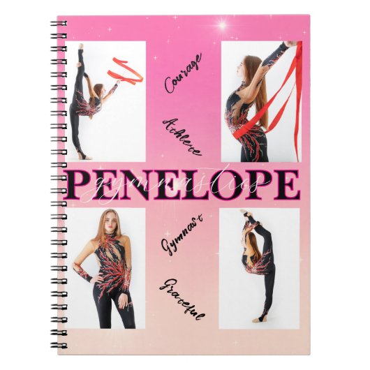 Verstrengelde Gymnastiek Roze 4 Fotoaanmoediging Notitieboek (Voorkant)
