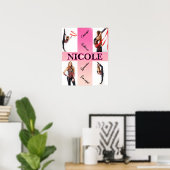 Verstrengelde Gymnastiek Roze 4 Fotoaanmoediging Poster (Thuiskantoor)
