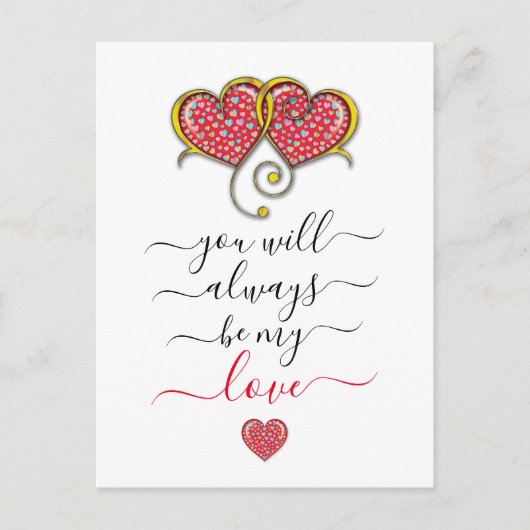 Verstrengelde harten Aangepaste elegante Valentijn Briefkaart (Voorkant)